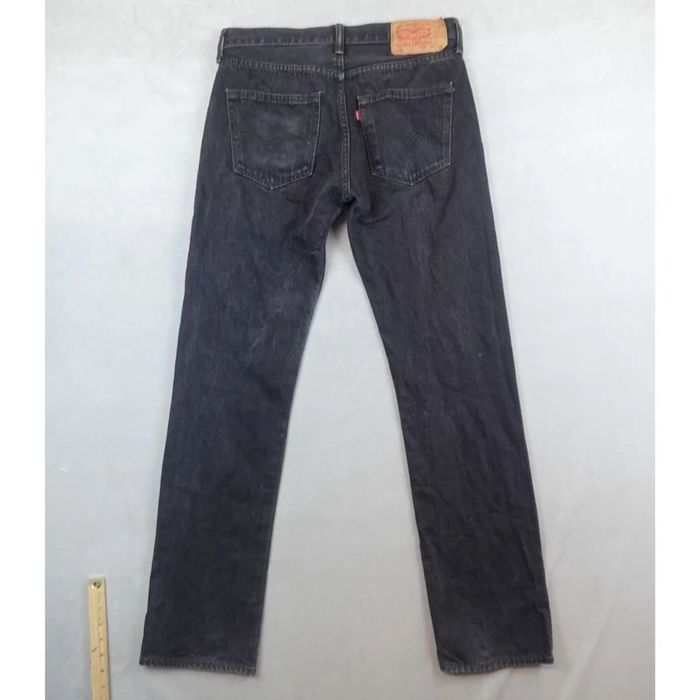 Levi’s 501 Jeans Original Fit Mens 32x34 Black Straight Button Fly Denim